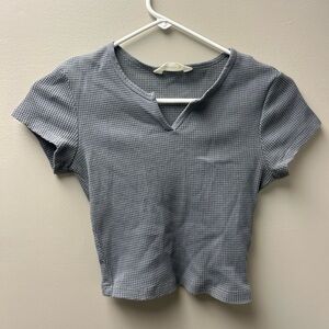 Bluenotes Women’s Grey Cropped Waffle T Shirt